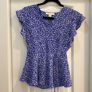 TJ Maxx Blue Floral Top
